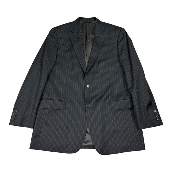 Brooks Brothers 44L Estrato Trabaldo Togna Black Pinstripe‎ Blazer 1818 Madison - Picture 1 of 9